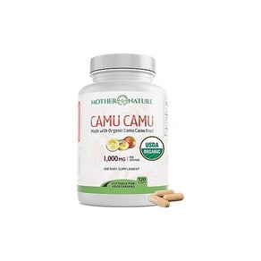 Camu Camu의 유기농 비타민 C 캡슐 1 000mg 천연 VIT C 원시 산화 방지제 함유 - 피부를 위한 면역 지원 보조제 안티 에이징 - Camu Ca, 1개