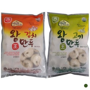 [천두식품] 고기왕만두1.4kg(1봉)+김치왕만두1.4kg(1봉), 1.4kg, 1개