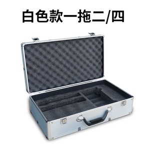 마이크보관함 마이크 4구 충격방지 음향장비 수납함 하드 휴대용 알루미늄케이스, 화이트 핸디형(본체 수납 가능)