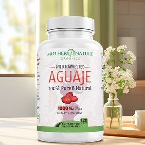 Mothe Natue Aguaje 캡슐 1000 mg 여성 건강에 좋음 호르몬 균형 곡선 강화 비건 비 GMO 및 글루텐 프리, 1개, 120정