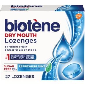 Biotene Lozenges Dy Mouth Lozenges fo Fesh Beath Ref 비오틴 사탕 신선한 호흡을 위한 구강 건조 사탕 상쾌한 민트 27개, 1개