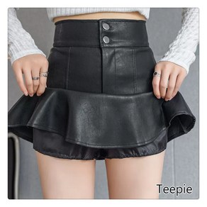 티피/Teepie 추동 블랙 피쉬테일 스커트 하이웨스트 패션 여성 가죽 스커트