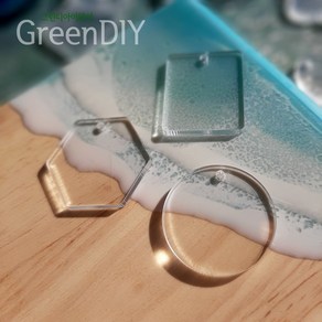[아크릴 키홀더] 투명 재료 DIY 만들기 꾸미기 키링 열쇠고리 부자재 책갈피, 꽃, 소형