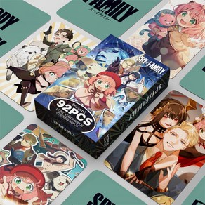 애니메이션 일본애니포토카드 lomo카드 60pcs +랜덤스티커 32pcs 포카 문굿 굿즈 괴수8호 귀칼 블루록 사카모토데이즈 원피스 지박소년 진격의거인 하이큐 주술회전, 6.스파이패밀리, 1개