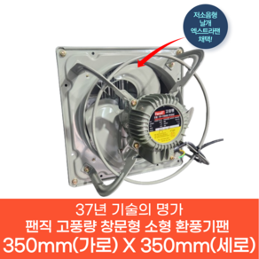 팬직 창문형 환풍기 350mm X 350mm TFP-F25ASE 220V 고압 환기팬 셔터 안전망