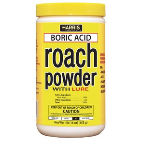 Hais Boic Acid Roach Kille Powde with Lue 16oz 해리스 붕산 바퀴벌레 킬러 파우더(루어 포함) 16온스, 1개, 16oz,HARRIS Boic Acid Roach