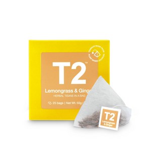 T2 레몬그라스&진저 티백, 25, 25개입, 1박스, 50g