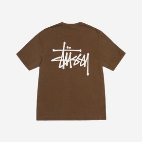 Stussy 스투시 베이직 피그먼트 다이드 티셔츠 브라운 2024