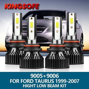 4x 자동차 LED 전조등 9005 HB3 9006 HB4 12000LM 높은 낮은 빔, 단일옵션, Fo Tauus 1999-2007