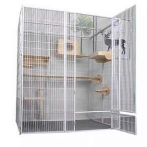대형 철제 케이지 캣타워 호텔 펜스 발코니 사육장 격리장 보호장, 1개, 90x60x180 화이트