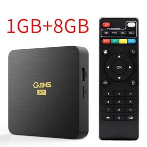 Q96 X1 TV 4K HD 비디오 세트 탑 2G 64GB 안드로이드 TV AllWinne H3 WiFi 2.4G 스마트 멀티미디어 플레이어 tv, 1) Eu 플러그 - q96 X1 1GB 8GB, 1개