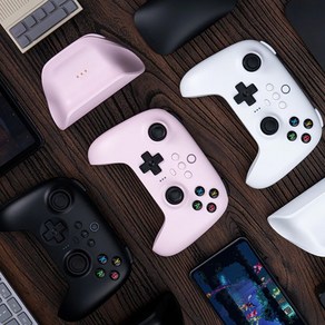 8bitdo 얼티밋 컨트롤러 블루투스 조이패드 얼티메이트 2.4G버전 NS버전 게임패드 충전독 포함, 2.4G버전-화이트