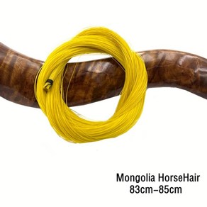 말 꼬리 종마 몽골 천연 말털 화이트 바이올린 첼로 베이스 활, 1.7g yellow(82-83cm), 1개