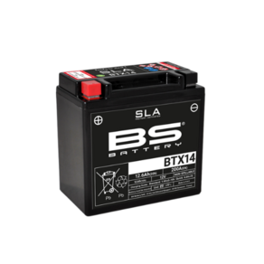 BS배터리 BTX14 12V (유아사 YTX14-BS) 코멧(GT125 GT250 GT650) 미라쥬650(GV650 ST7(ST700) 등, 1개