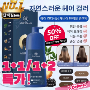 1+1 골드 캐비어 단백질 염색약 골드캐비어염색약 쉽고 빠른 500ml 5컬러, 커피색, 10세트