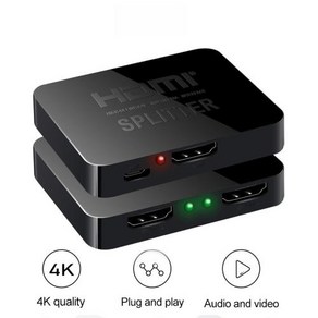 HDMI 1 in 2 out 스플리터 4K 스플리터 풀 HD 1080p 비디오 HDMI 스위치 스위처 1X2 스플릿 1 in 2 out 앰프 Dua, 1개