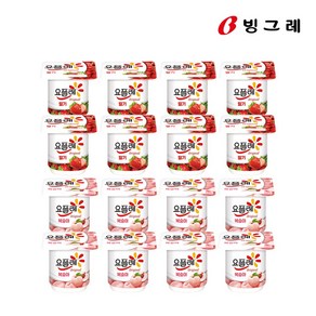 빙그레 요플레 딸기+복숭아 85g x 16입