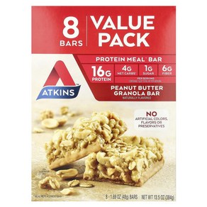 앳킨스 프로틴 땅콩 버터 그래놀라 바 Atkins Potein Meal Ba Peanut Butte Ganola, 48g, 1개