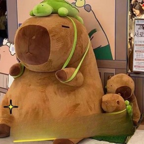 대형 카피바라 인형 40cm 봉제인형 포근한 캐릭터인형 쿠션 선물, 카피바라 배낭