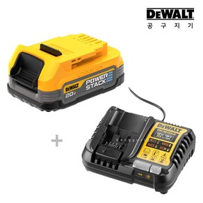 디월트 20V MAX 1.7Ah 파워스택 리튬이온 배터리 DCBP034+DCB1104 4A충전기세트, 1개