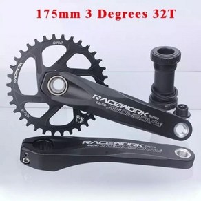 자전거 크랭크암 RACEWORK GXP 크랭크 세트 170mm 175mm 체인 링 32T 34T 36T 38T MTB 블랙 할로우 부품, CHINA, 1개