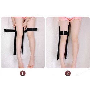 오다리 X다리 다리 밴드 체형 외반 흰다리 교정기, 1개, 검정 XXS (60-70cm)