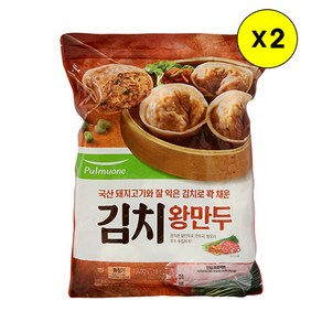 (냉동)[풀무원]김치왕만두1.4kgx2, 1.4kg, 2개