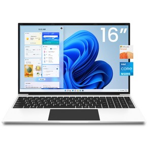 점퍼 2024 흰색 노트북 16인치 대형 셀러론N5095 16G SSD 512G+128G, S7MAX, WIN11 Home, 16GB, 640GB