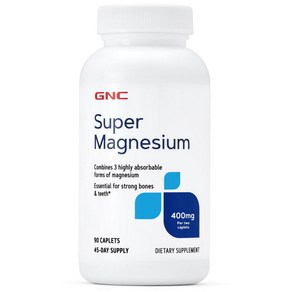 GNC Supe Magnesium 슈퍼 마그네슘 400mg 캐플렛 90정, 1개