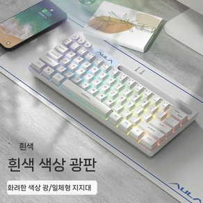 숫자판없는 미니키보드 타란튤라 F3061 휴대용 64키 RGB 노트북 태블릿 연결, 화이트