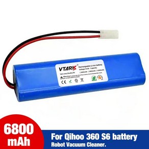 100% Qihoo 360 S6 로봇 진공 청소기용 배터리 팩 예비 부품 액세서리 교체 14.8V 12800mAh, [01] 2600mAh