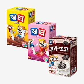 동서 제티 3종 혼합 선물세트 (초코렛맛 딸기맛 쿠키앤초코 각 한개), 3개, 17g, 20개입