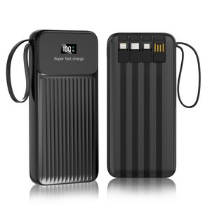 THOUSTA 일체형 보조배터리 10000mAh 22.5W PD QC3.0 초고속충전 4개 케이블 내장됨