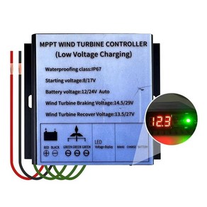 저풍속 충전 컨트롤러 수평 수직 풍력 터빈 발전기용 전압 디스플레이 포함 MPPT 12V 24V 48V 600W 800W, 1개