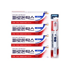 파로돈탁스 쿨링민트 치약 100g 4개 + 파로돈탁스 검앤티스 칫솔 1개, 1세트