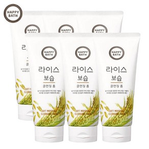 해피바스 라이스 보습 클렌징폼 200ml, 200g, 6개