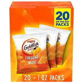 Goldfish Cheddar 금붕어 체다 치즈 크래커 스낵 크래커 1온스 20개 상자