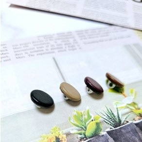 [1SET 다섯개]가죽싸개단추 레자인조가죽단추 자켓수선 의류부자재 고급스러운 단추자재 납작꼬다리, 12mm, 5개, 와인
