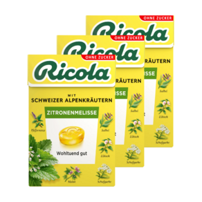 리콜라 무설탕 스위스 허브 캔디 레몬밤 50g X 3개 / Ricola