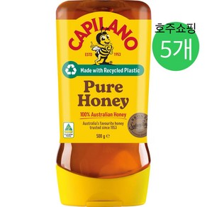 호주꿀 카필라노 천연 벌꿀 튜브형 Capilano Pue Honey Squeeze, 500g, 5개