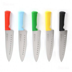 일본 제작 우수한 경도 절삭력 유지력 타공형 주방 식도 주방칼 부엌칼 손잡이 색상선택 총길이 35.5cm, 1개, 상세페이지 참조