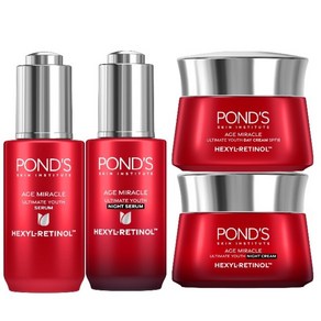 폰즈 에이지 미라클 크림+세럼 4종 세트 Pond's Age Miacle, 1세트, 150ml