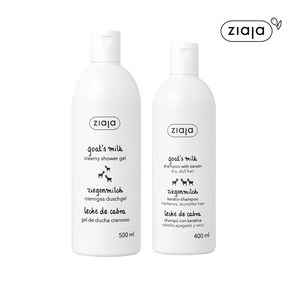 지아자 산양유 바디워시 500ml + 산양유 샴푸 400ml, 1세트, 900ml