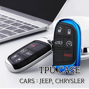 차쟁이몰 JEEP 크라이슬러 전용 스마트키 TPU 키케이스 키링 키홀더 젤리 케이스 레니게이드 컴패스 체로키 300C 랭글러, 키링-04.레드