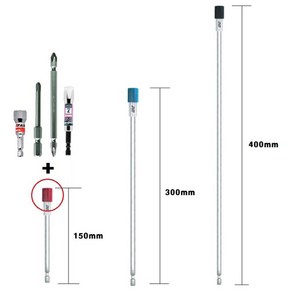 롱비트소켓 임팩복스 일체형 복수알 육각렌치 연결대 비트연장대, 롱비트홀더(연결대) 6.35x150mm, 1개