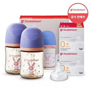 더블하트 모유실감 3세대 PPSU 디어프렌즈 트윈팩 160ml+젖꼭지(2입), 놀러올래빗, 3세대 젖꼭지SS, 1개