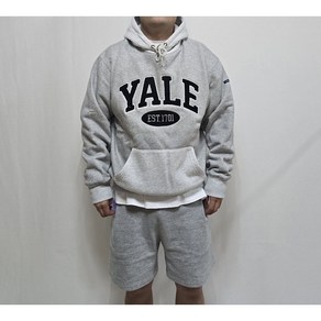 예일 YALE 투톤 아치 후디 후드 GRAY