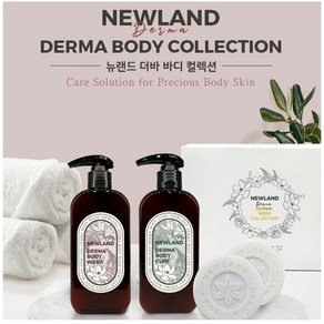 뉴랜드 더마 바디 컬렉션 [바디워시 200ml& 바디큐어로션200ml& 더마솝 비누100g 2개] 뉴랜드올네이처, 2개