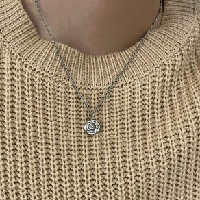 [루크문] 가을장미 써지컬스틸 무변색 빈티지 2mm 목걸이 / FALL ROSE CHAIN NECKLACE