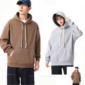 Moden Fashion 남녀공용 무지 후드 집업 커플 긴팔 티 셔츠 C05